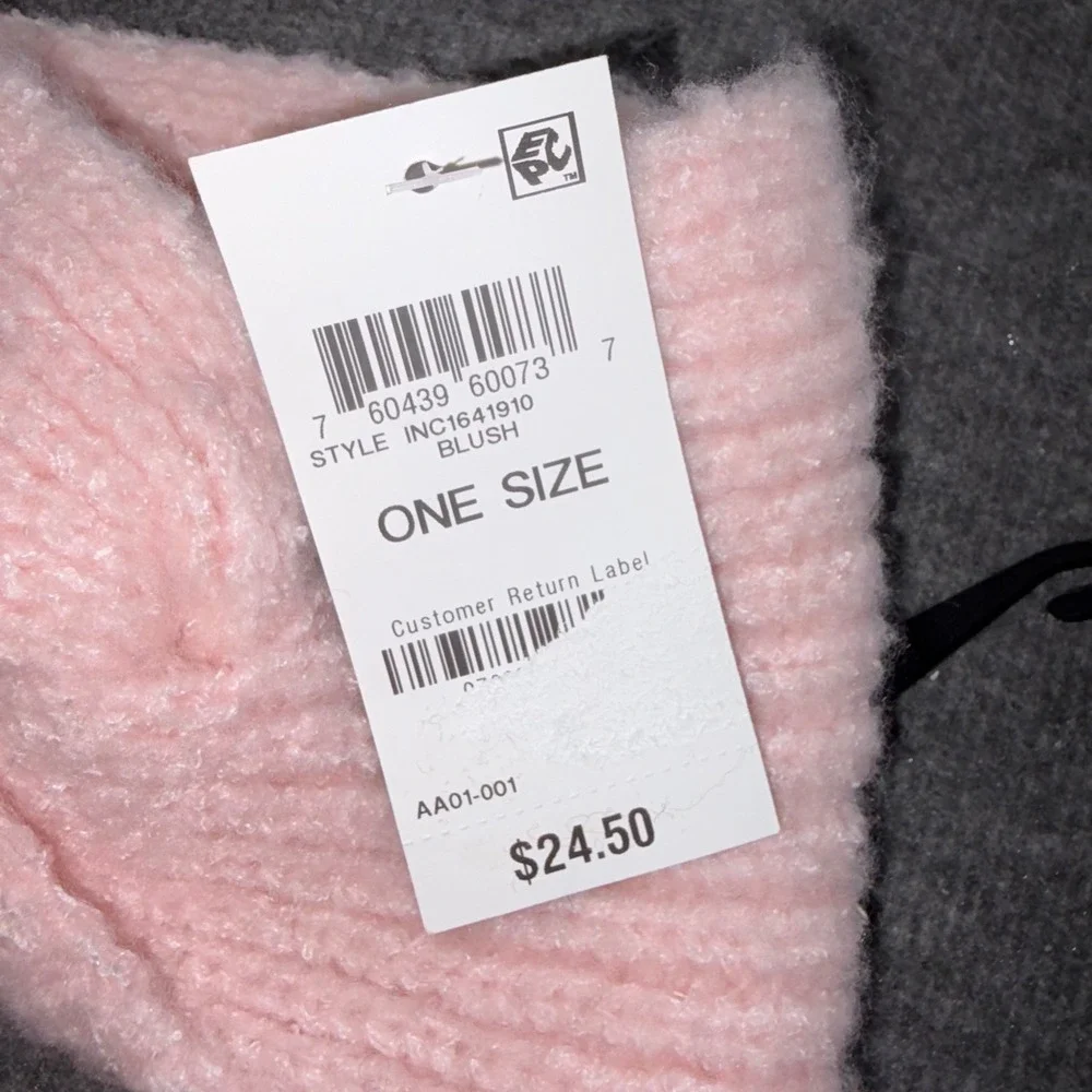 INC International Concepts Pink Rhinestone Twist Knit Headband Ear Warmer NWT